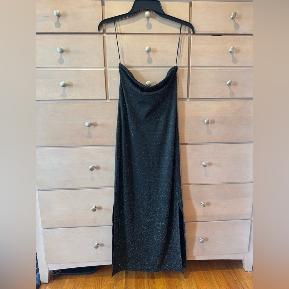 Vero Moda Strapless Glitter Black Dress Size Small